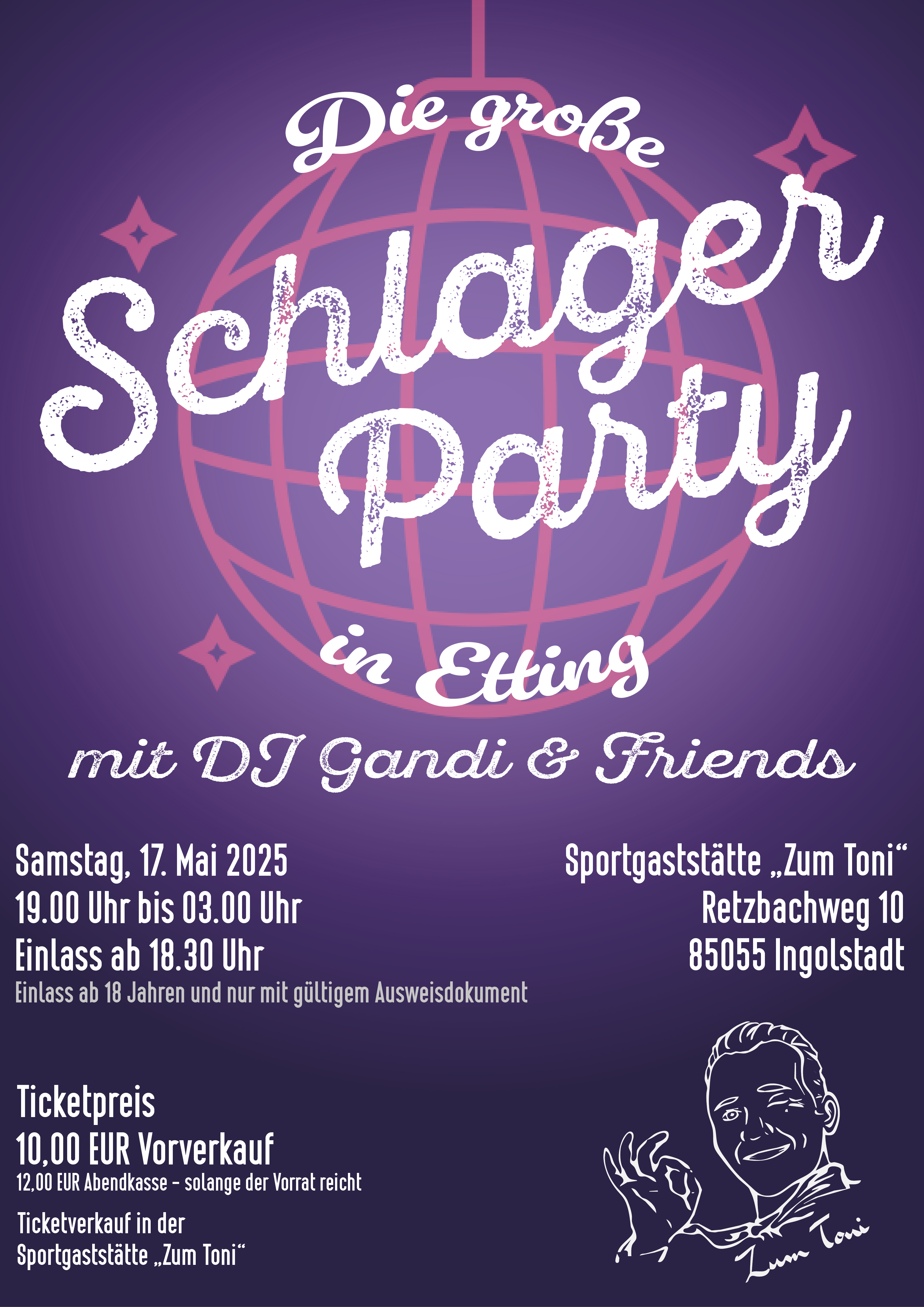 Plakat für die Schlagerparty